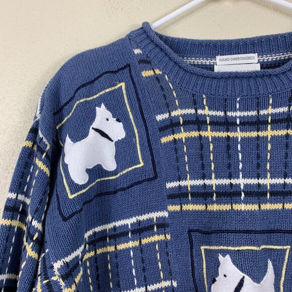 Christopher & Banks Hand Embroidered Scottie Dog Knit Sweater - Size Medium - Picture 4 of 6